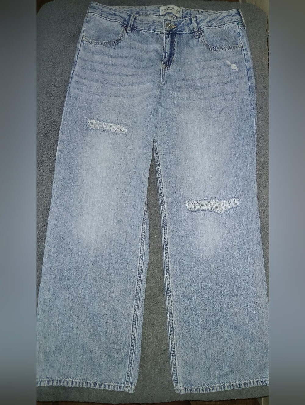 Abercrombie Kids Low Rise Baggy Kids Blue Jeans Girls 17/18 Short